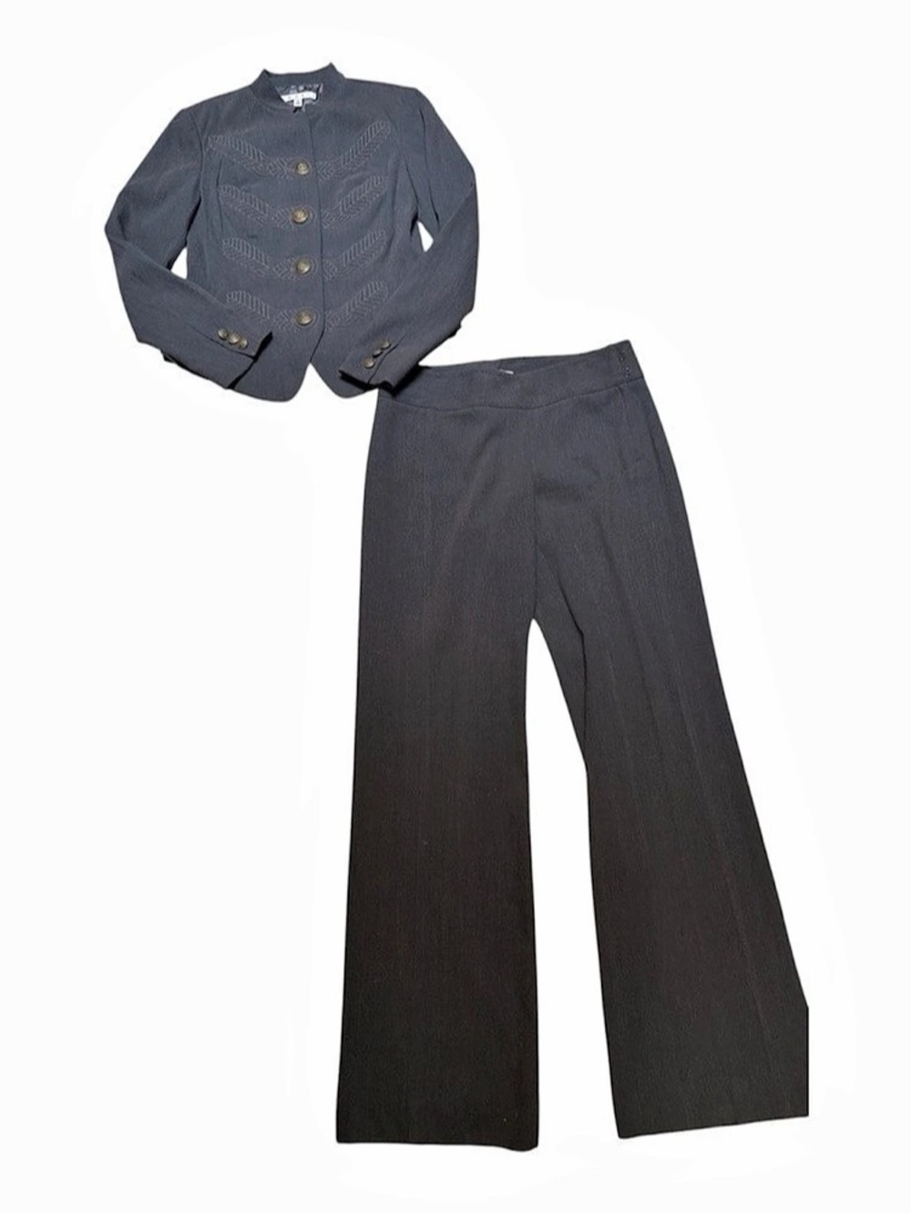 Cabi Military Embroidered Corps Jacket & Wide Leg Pant Suit Set – Size 4